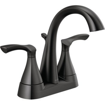 Delta SANDOVER Series 25748LF-BL Centerset Bathroom Faucet, Matte Black, 6-5/16 in Plate Size, 5-1/16 in, 1.2 gpm