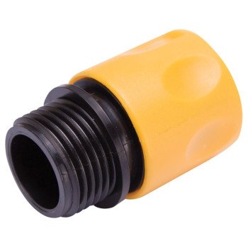 Landscapers Select GC522 Hose Connector, 3/4 in, Male, Plastic, Yellow and Black