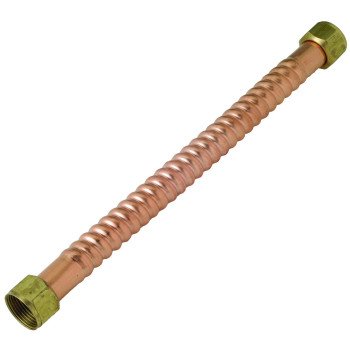 BrassCraft Copper-Flex Series WB00-18N Water Heater Connector, 3/4 in, FIP, Copper, 18 in L