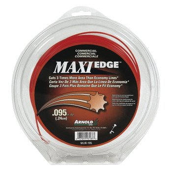 Arnold Maxi Edge Series WLM-195 Trimmer Line, 0.095 in Dia, 200 ft L, Polymer, Orange