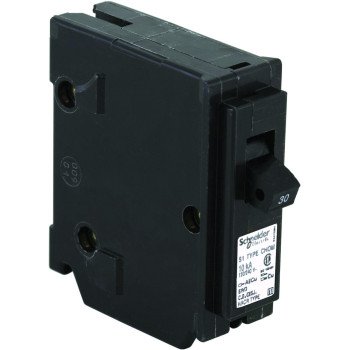 Square D Homeline CHOM130CP Circuit Breaker, Mini, Standard, 30 A, 1 -Pole, 120/240 VAC, Plug Mounting, Black