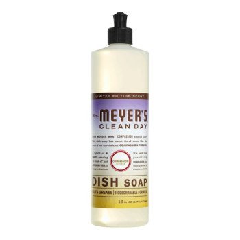 Mrs. Meyer's Clean Day 11383 Dish Soap, 16 fl-oz Bottle, Liquid, Compassion Flower, Colorless