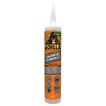 Gorilla 8010003 Construction Adhesive, White, 9 oz Cartridge