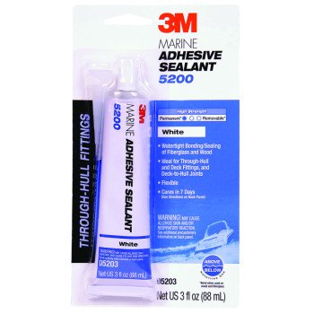 3M 5203 Marine Adhesive Sealant, Paste, White, 3 oz Tube