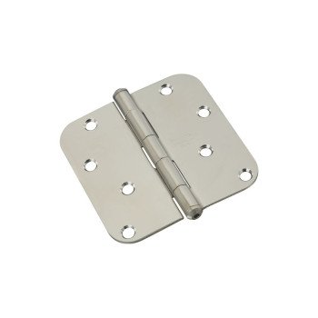 National Hardware N225-979 Door Hinge, 3-1/2 in H Frame Leaf, Stainless Steel, Stainless Steel, Full-Mortise Mounting