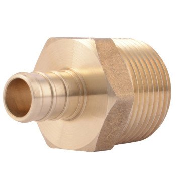 SharkBite UC116LFA Hose to Pipe Adapter, 1/2 x 3/4 in, PEX Barb x MNPT, DZR Brass, 200 psi Pressure