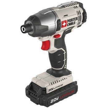 Porter-Cable PCC641LB Impact Driver Kit, Battery Included, 20 V, 1/4 in Drive, Hex Drive, 3100 ipm, 2800 rpm Speed