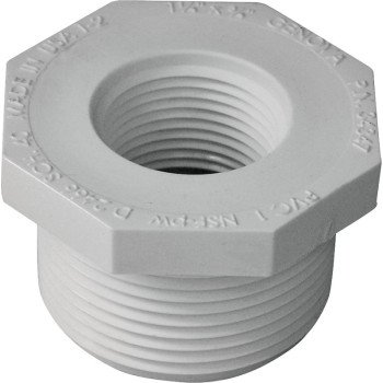 IPEX 435704 Reducing Bushing, 1-1/4 x 3/4 in, MPT x FPT, White, SCH 40 Schedule, 150 psi Pressure