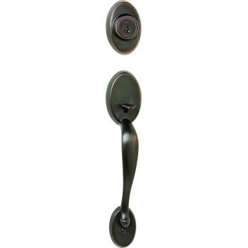 Kwikset 800CELIP 11PSMT R Handleset, 1 Grade, Brass, Venetian Bronze, 2-3/8 x 2-3/4 in Backset, KW1 Keyway, Residential