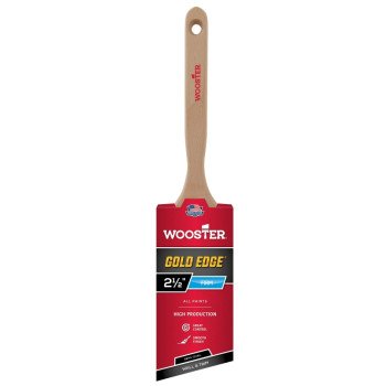 Wooster 5236-2-1/2 Paint Brush, 2-1/2 in W, 2-15/16 in L Bristle, Polyester Bristle, Semi-Oval Angle Sash Handle