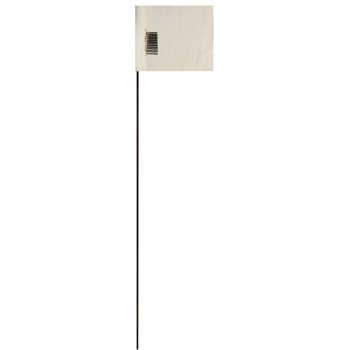 Hy-Ko SF-21/WH Safety/Boundary Stake Flag, 21 in L, 1-1/2 in W, White, Vinyl