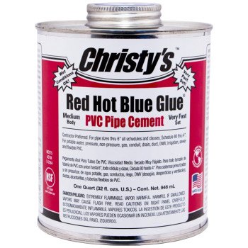 Christy's RH-RHBV-QT-12 Solvent Cement, 1 qt, Can, Medium Syrupy Liquid, Blue