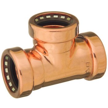 ELKHART PRODUCTS CopperLoc Series 10170870 Reducing Pipe Tee, 3/4 X 3/4 X 1/2 in, Push-Fit, Copper