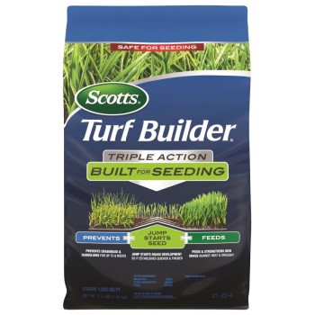 Scotts Turf Builder 23002 Triple-Action Lawn Fertilizer, 4.3 lb Bag, Solid, 21-22-4 N-P-K Ratio