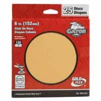 Gator 3243-012 Sanding Disc, 6 in Dia, Coated, 120 Grit, Fine, Aluminum Oxide Abrasive, Paper Backing