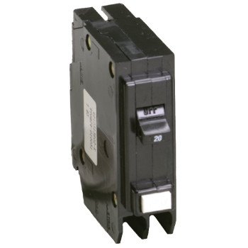 Eaton BRP120GF Circuit Breaker, Type BR GFCI, 20 A, 1-Pole, 120/240 V, Trip-to-Center Trip, Plug