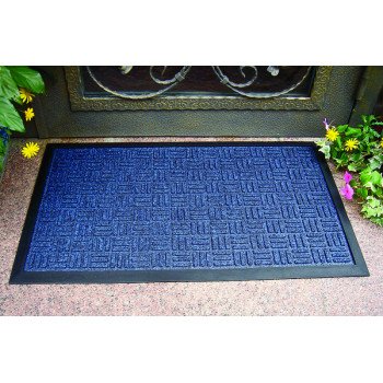 Simple Spaces 06ABSHE-11-3L Door Mat, 30 in L, 18 in W, Non-Woven Surface, Blue