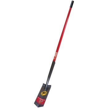 BULLY Tools 92720 Trenching Shovel, 4 in W Blade, 14 ga Gauge, Steel Blade, Fiberglass Handle, Long Handle