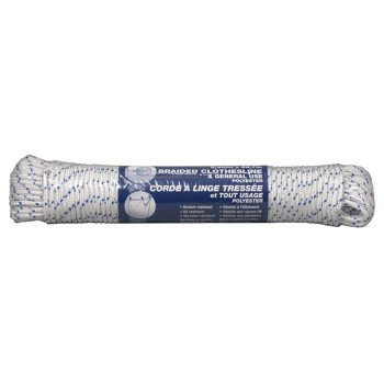 Ben-Mor 60011 Rope, 1/4 in, 150 ft L, Polyester, Blue/White