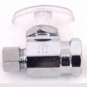 Plumb Pak PP20052LF Shut-Off Valve, 3/8 x 3/8 in Connection, FIP x Compression, Brass Body