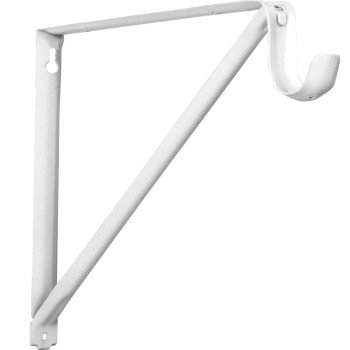 Knape & Vogt RP-0044-BWT Shelf and Rod Bracket, 150 lb, Steel, Powder-Coated