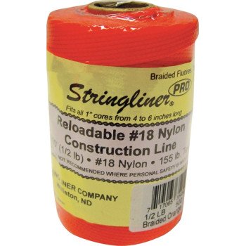 Stringliner Pro Series 35459 Construction Line, #18 Dia, 500 ft L, 165 lb Working Load, Nylon, Fluorescent Orange