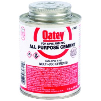 Oatey 30821 Solvent Cement, 8 oz Can, Liquid, Milky Clear