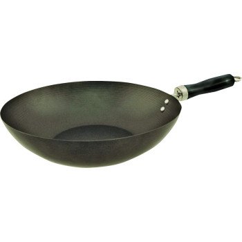 Euro-Ware EuroHome 417 Wok, 6.5 qt Capacity, 12 in Dia, Carbon Steel Pan, Heat-Resistant Handle