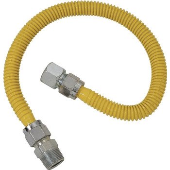 BrassCraft ProCoat Series CSSC21-36 Gas Connector, 3/4 x 3/4 in, Stainless Steel, 36 in L