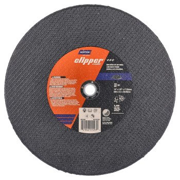 Norton Clipper Classic 70184601493 Cut-Off Wheel, 14 in Dia, 1/8 in Thick, 1 in Arbor, Aluminum Oxide Abrasive