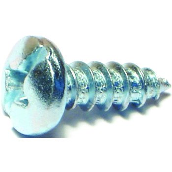 Midwest Fastener 03209 Screw, #14 Thread, Pan Head, Phillips, Slotted Drive, Diamond Point, Steel, Zinc, 100/PK