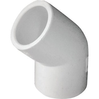 IPEX 435481 Pipe Elbow, 1/2 in, Socket, 45 deg Angle, PVC, White, SCH 40 Schedule, 150 psi Pressure