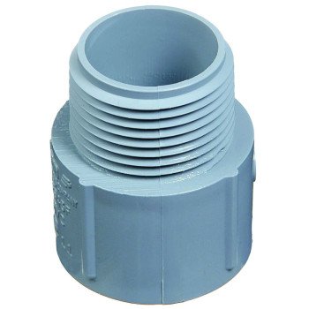 Carlon E943GR-CTN Terminal Adapter, 1-1/4 in MPT x Socket, 1.97 in Dia, 1.98 in L, PVC, Gray