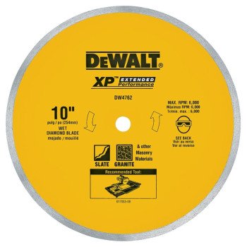 DeWALT DW4762 Saw Blade, 10 in Dia, 5/8 in Arbor, Continuous Rim