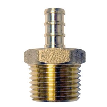 Apollo APXMA3812 Pipe Adapter, 3/8 x 1/2 in, Barb x MPT, Brass, 200 psi Pressure