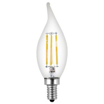 Feit Electric BPCFC40/927CA/FIL/2 LED Bulb, Decorative, Flame Tip Lamp, 40 W Equivalent, E12 Lamp Base, Dimmable, Clear, 2/PK