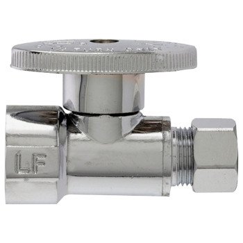 Plumb Pak PP20053LF Shut-Off Valve, 1/2 x 3/8 in Connection, FIP x Compression, Brass Body