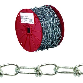 Campbell 0722027 Loop Chain, #2/0, 155 ft L, 255 lb Working Load, Low Carbon Steel, Zinc