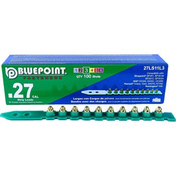 Blue Point Fasteners 27LS11L3 Low Velocity Load, 0.27 Caliber, Power Level: #3, Green Code, 6.8 mm Dia, 11 mm L