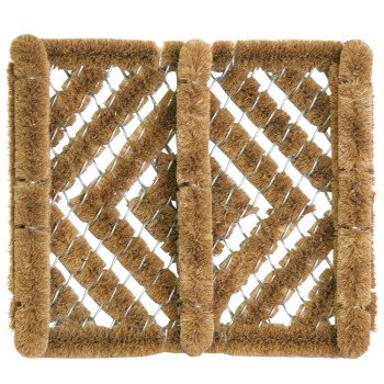 Fanmats 58778 Boot/Shoe Scraper Mat, 14 in L, 12 in W, Adirondack Boot Buck Pattern, Natural Coir Surface, Brown