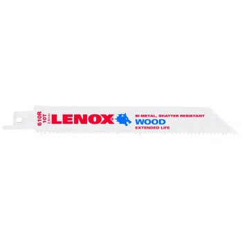 Lenox 20561S610R Reciprocating Saw Blade, 3/4 in W, 6 in L, 10 TPI, HSS Cutting Edge