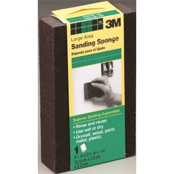 3M DSFM-F-ESF-10 Sanding Sponge, 4-7/8 in L, 2-7/8 in W, Fine, Medium, Aluminum Oxide Abrasive