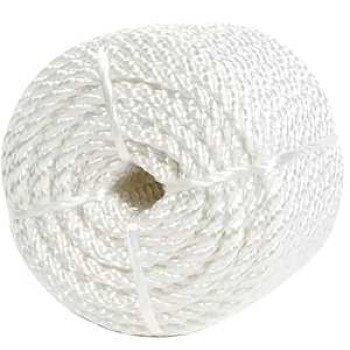 Baron 63801 Rope, 1/4 in Dia, 100 ft L, 149 lb Working Load, Nylon, White