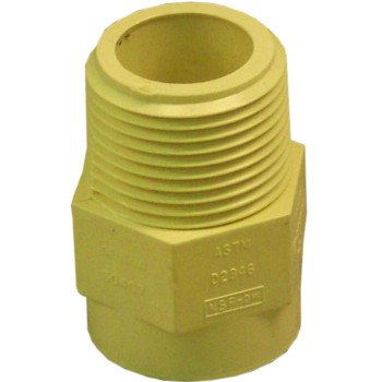 Nibco T00070D Pipe Adapter, 3/4 in, Slip x MIP, CPVC, SCH 40 Schedule