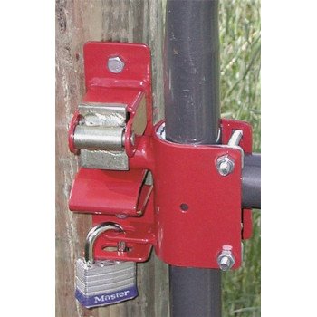 SpeeCo S16100500 Gate Latch, 1-Way, Lockable, Steel, Red, For: 1-5/8 to 2 in OD Round Tube Gate