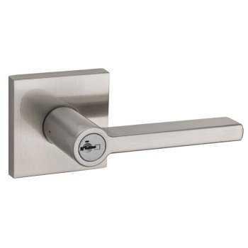 Kwikset Signature Series 156HFL SQT 15 Entry Lever, Pushbutton Lock, Satin Nickel, Metal, Residential, Reversible Hand