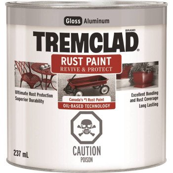 Tremclad 27006X125 Rust Preventative Paint, Oil, Gloss, Aluminum, 237 mL, Can