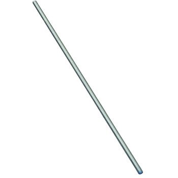 Stanley Hardware N179-317 Threaded Rod, 1/4-20 Thread, 12 in L, A Grade, Steel, Zinc, UNC Thread