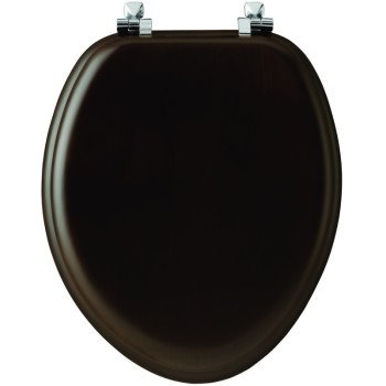 Mayfair 19601CP888 Toilet Seat, Elongated, Molded Wood, Walnut