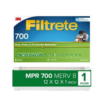 Filtrete 710-4 Air Filter, 12 in L, 12 in W, 8 MERV, 700 MPR